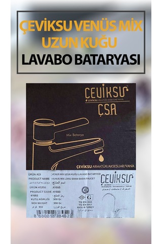 Venüs Mix Uzun Kuğu Model Lavabo Bataryası Krom