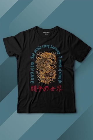 Kendim Seçtim Dragon Japanese Urban Drake Ejder Japonca Uzak Doğu Baskılı Tişört Çocuk T-shirt 001