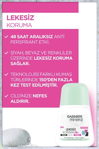 Garnier Mineral Lekesiz Koruma Kadın Roll-On 50 ML