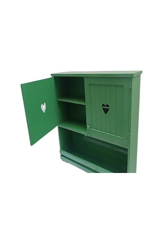 Hobi Adn 90356 Mutfak Dolap Terek Kalp Kapaklı Ahşap Mdf Parlak Yeşil El Yapım