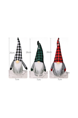 3 Lü Gnome Dekorasyon Seti, Sevimli Peluş Gnome Noel Hediyesi