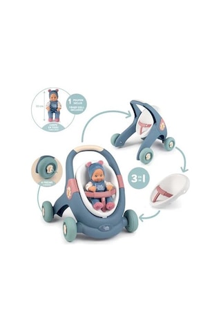 Smoby Little Smoby 3'ü 1 Arada Yürüteç Ve Oyuncak Bebek 140308