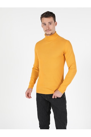 Colin's Colins Slim Fit Yarım Balıkçı Yaka Düz Erkek Sari Uzun Kol Tişört Cl1049854 Q1.v1 Ylw Sarı