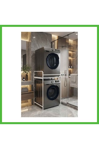 Vaveni Çamaşır Makinesi Rafı Metal Beyaz 66 Cm Arz