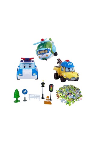 Robocar Poli Gogo City Seti Poli, Bucky Ve Helly Figürlü Puzzle Ve Aksesuar Oyuncak Seti 3+ Yaş Robocar
