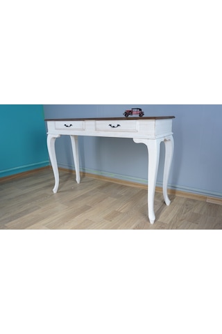 Masifart Ceviz Eskitme Tablalı Dresuar Beyaz 120 Cm Eskitme Patin Ceviz