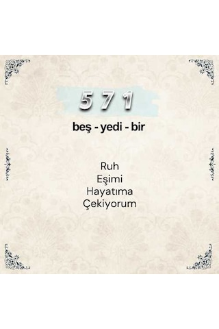 571 Ruh Eşi Sayı Sekansı Anahtarlık Gm1