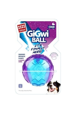 Gigwi Ball Sesli Sert Top Köpek Oyuncağı- Şeffaf Mavi Mor L