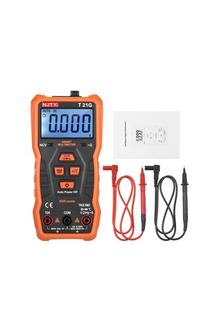 Moveevo Njty T21g Mini Akıllı Multimetre 6000 Sayım True Rms Evrensel Metre Cep Boyutu Kompakt 2 Inç Lcd Dijital Multimetre