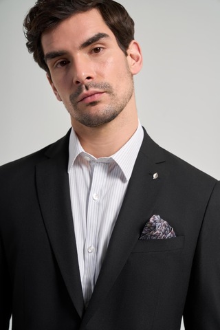İmza Düz Bez Ayağı Mono Yaka Tam Astar Esnek 6 Drop Slim Fit Ceket 1002245903 Siyah