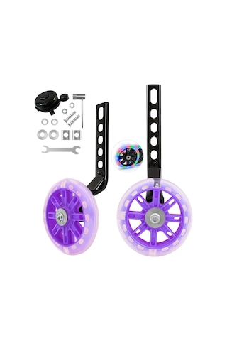 Geeroyoo Çelik Ve Plastikten Yapılmış, 7 Renk Seçeneği İle 5.3 İnç Jantlı Bisiklet Eğitim Tekerlekleri Seti Mor