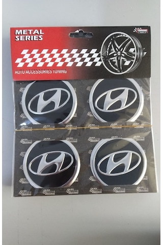 Jant Göbeği Arma Hyundai Alüminyum 60Mm. 4 Lü Set Siyah (552767578)