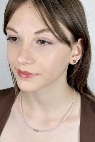 Nazar Boncuklu, Pembe Taşlı Kolye 428 Pembe