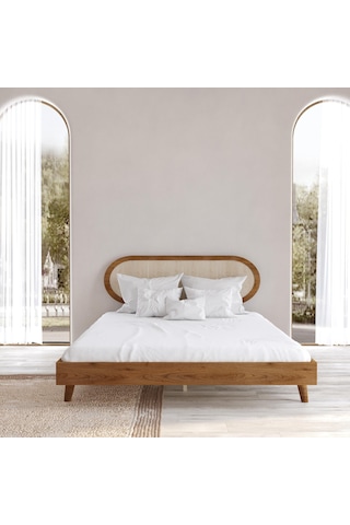 Padova Hazeran Ahşap Ceviz Karyola Kolay Kurulum-930 Çift Kişilik