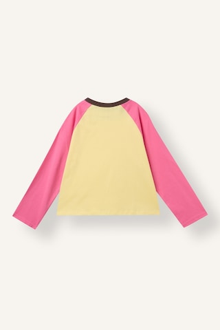 Defacto Overshirt Fit Reglan Uzun Kollu Renk Bloklu Basic Tişört Kız Çocuk I9391a826auyl273 Sarı-yl273