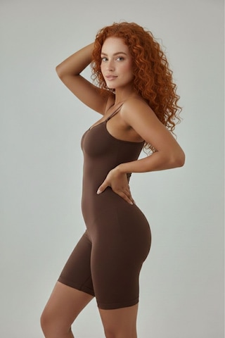 Fit Women Body Yüksek Bel Tam Boy 9050 Kahverengi