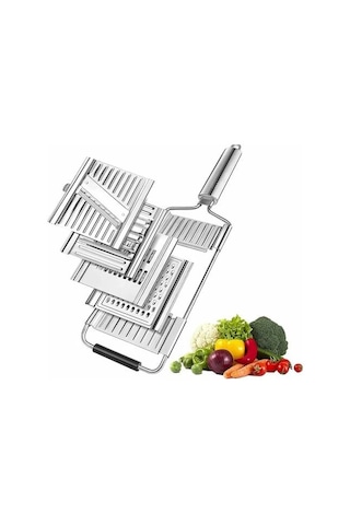 Mutfak Mandolin Sebze Doğrayıcı 4'ü 1 Arada Manuel Paslanmaz Çelik Çok Fonksiyonlu Sebze Doğrayıcı 4 Modlu Dilimleyici Mutfak M Diğer