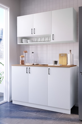 Hera Mutfak Dolabı Alt Üst Modül 135 Cm Tezgah Dahil Beyaz