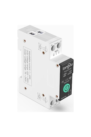 Tongou Akıllı Voltaj Ve Akım Koruma Rölesi - Sıcaklık Korumalı -wifi Özellikli Çift Kutuplu Monofaz