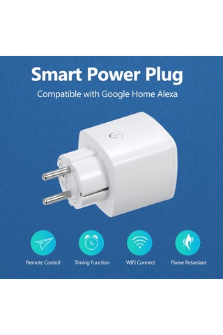 Tenfowee Akıllı Prizi 16a, Elektrik Tüketim Ölçümü, Aı Ses Ve Uzak Kumanda, Tuya Wifi İle, Avrupa Standardı