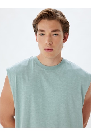 Koton Basic Atlet Bisiklet Yaka Kolsuz Pamuklu Mavi 4sam30043mk Mavi