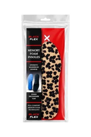 Black Flex Flora Memory Foam Darbe Emici Digital Baskılı Hafızalı Çocuk İç Tabanlık