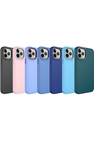 Apple Uyumlu iPhone 12 Pro Max Uyumlu Metal Çerçeve Ve Buton Tasarımlı Silikon Zore Luna Kılıf-pembe Pembe -