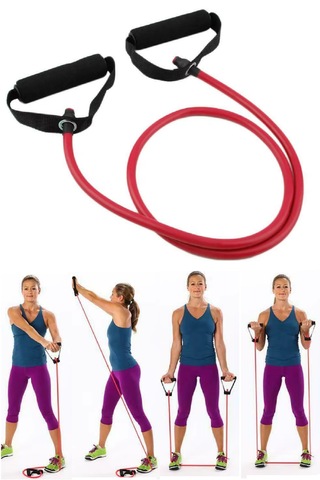 Kırmızı Kuvvet Lastiği Çift Köpük Saplı - - Direnç Lastiği