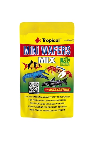 Tropical Mini Wafers Mix 18gr Vatoz Ve Çöpçü Balığı Yemi