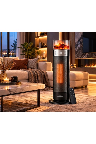 Auhma AT3H 2000 W Şömine Efektli Kule Tipi Elektrikli Isıtıcı