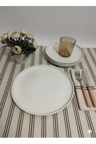 Moderna 6 Parça 27 Cm Servis Tabağı Krem Krem