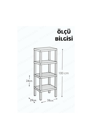 Ombeg Dekoratif 4 Katlı Plastik Çok Amaçlı Banyo Düzenleyici Saksılık Kitaplık Beyaz Beyaz