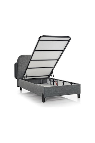 Junior Bedding Smart Tek Kişilik Sandıklı Baza Başlık Seti 90x190 Cm Modern Baza Ve Başlık Takımı, Depolama Alanlı 90 x 190