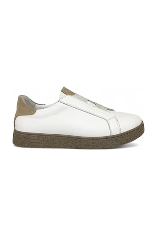 Catelli %100 Deri Tam Ortopedik Yumuşak İç Taban Erkek Kışlık Rahat Günlük Lastikli Sneaker Ayakkabı 40-44 Beyaz
