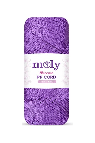 Moly Pp Cord Polyester Makrome No:3 1mm 141-eflatun Örgü İpi 100 Gram