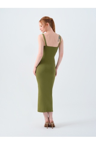 Slim Fit Kadın Elbise Haki
