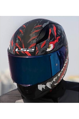 Ls2 Rapıd 2 Race Kaıju Fullface Motosiklet Kaskı Mavi Camlı Siyah