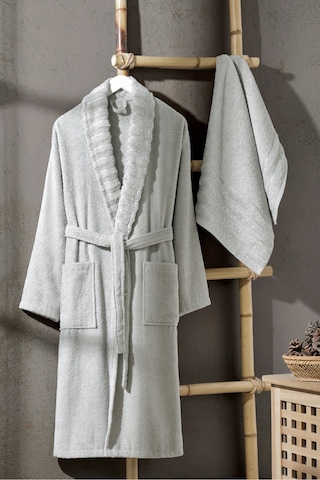 Bornoz - Havlu Seti Carla A.gri L/xl+50x90cm A.gri