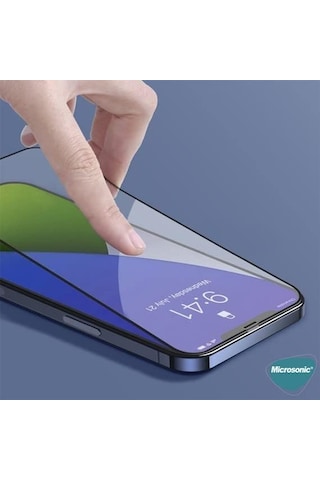 Ekran Koruyucu Apple İphone 15 Pro Max İçin Tam Kaplayan Temperli Cam Ekran Koruyucu Siyah