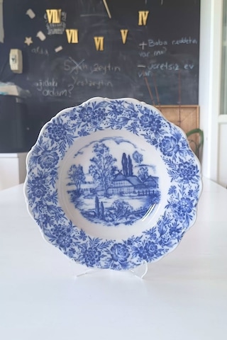 Weiden Kusursuz Alman Antika Porselen Yemek Tabağı 23cm