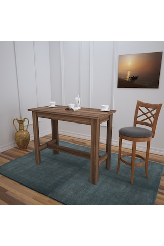Pasifichome Barra Bar Masası & Mutfak Masası Ceviz / Yüksek Yemek Masası