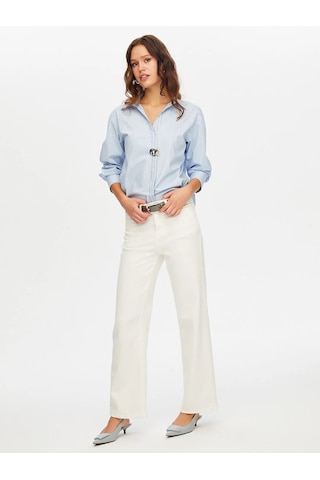 Faik Sönmez Wide Leg Fit Likralı Kadın Jean Pantolon W26jpn011 Ekru