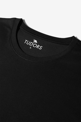 Tudors Unisex 2'li Paket Siyah Slim Fit Dar Kesim Pamuk Bisiklet Yaka Tişört-31312 XS