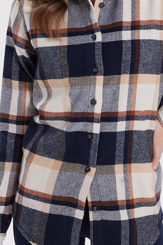 Tudors Kadın Oversize Geniş Kesim Oduncu Ekose Gömlek-42155 Çok Renkli