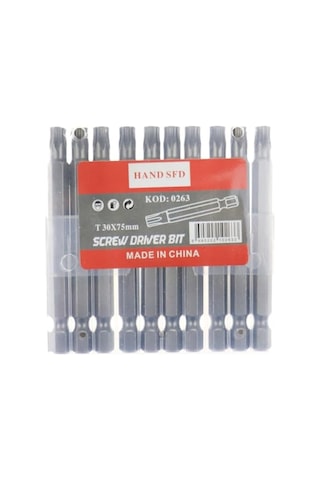 Hand Sfd Torx Bits Uç Seti, T30 75mm, 10 Adet