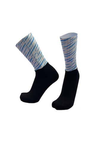 Qingmipy Spor Çorapları Mavi: Dayanıklı Nilon Taban, Soluk, Sorunsuz Teknik, Kaymazsız Silikon, Bisiklet, Koşu, Dağcılık İçin Mavi