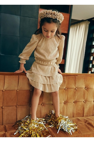 Mayoral Abel&lula Kız Çocuk Pileli Etekk Takım Bej
