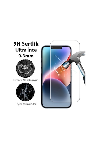 Ally Apple iPhone 15 Plus Uyumlu Full Hd Tempered Kırılmaz Cam Ekran Koruyucu