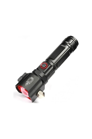 Gold Orion Full Metal Tasarım Çakarlı Zomlu 26650 8800mah Li-ion Bataryaya Sahip El Feneri Siyah