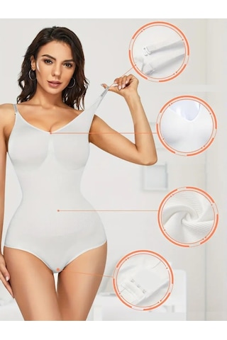 Mistirik Mamey Model Bel Göbek Ve Karın Sıkılaştırıcı Seamless Çıtçıtlı Korse Beyaz Renk8 Beyaz